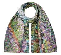 VON LILIENFELD Bufanda Claude Monet: El Jardín - Seda 100% con Bordes Enrollados a Mano - 172 x 42 cm