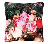 VON LILIENFELD Cojín con diseño de cesta de William Hammer con rosas, cojín decorativo de 40 x 40 cm, cojín para sofá, decoración para casa, salón, con relleno impreso por ambos lados