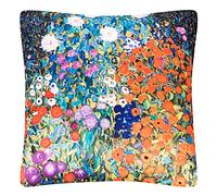 VON LILIENFELD Cojín con diseño de Gustav Klimt Jardín de Campesinos, 40 x 40 cm, cojín Decorativo para sofá, decoración para casa, salón, con Relleno, Estampado por Ambos Lados