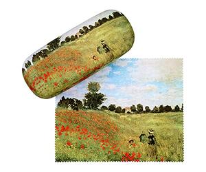 VON LILIENFELD Estuche Gafas Flor Claude Monet: Campo de amapola Funda Ligeramente Estable Colorido Regalo Mujer Hombre