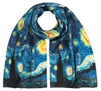 VON LILIENFELD Pañuelo Fular Chales Bufanda Seda Chal Chalina Mujer Arte Vincent van Gogh Noche estrellada
