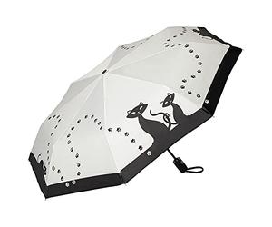 VON LILIENFELD Paraguas Bolsillo Gatos negros Plegable Apertura y Cierre Automático Resistente al Viento Ligero Estable Compacto