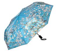 VON LILIENFELD Paraguas de bolsillo Vincent van Gogh flor de almendro arte resistente al viento de encendido/apagado automático estable ligero compacto, turquesa, L50/D100