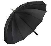 VON LILIENFELD® Paraguas de Iluvia Diámetro 120 cm XXL Largo Clásico Apertura Automático 2 Personas 16 segmentos Cleo negro