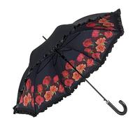 VON LILIENFELD Paraguas de Iluvia Largo Clásico Automático Grande Estable Grande Doble Revestimiento Flor Ramo de Rosas