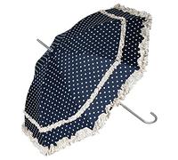 VON LILIENFELD® Paraguas de Iluvia Largo Clásico Automático Grande Estable Ligero Sombrilla Boda Nupcial Mary azul con lunares
