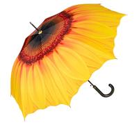 VON LILIENFELD Paraguas de Iluvia Largo Clásico Automático Grande Estable Mujer Motivo Floral Girasol