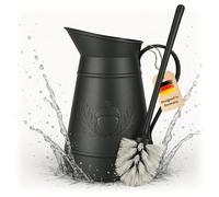 VON STEINEICH® Cepillo para inodoro - Jarra de metal (negro) - Cepillo de baño vintage - Escobilla de WC inoxidable - Decoración retro y vintage para el baño, WC