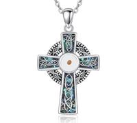VONALA Collar con colgante de cruz de plata de ley con texto en inglés "Your Faith Can Move Mountain", joyería cristiana para mujeres y madres, 20, Plata esterlina, No es una piedra preciosa