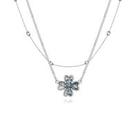 VONALA Collar de plata de ley 925 con trébol de cuatro hojas, ágata verde, regalo para mujeres, Navidad, cumpleaños, Plata esterlina, No es una piedra preciosa