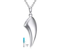 VONALA Collar de urna de plata de ley, regalo conmemorativo para cenizas, joyería de recuerdo para mujeres y hombres, Medium, Plata esterlina, No es una piedra preciosa