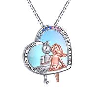 VONALA - Collar para hermanas, plata de ley 925 con forma de corazón, joyería de cumpleaños para mujer, grabado en inglés “Always My Sister Forever My Friend”, Plata esterlina