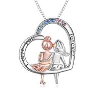 VONALA - Collar para hermanas, plata de ley 925 con forma de corazón, joyería de cumpleaños para mujer, grabado en inglés “Always My Sister Forever My Friend”, Plata esterlina