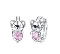 VONALA Pendientes de aro de plata de ley con diseño de unicornio, mariposa, perezoso, regalo de Navidad y cumpleaños para mujeres y niñas, Plata de ley, Circonia cúbica