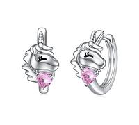 VONALA Pendientes de aro de unicornio/mariposa/perezoso de plata de ley con dijes Joyería de plata de ley Regalos de Navidad y cumpleaños para mujeres y niñas, 13mm, Plata de ley, Circonita cúbica