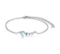 VONALA Pulsera de plata de ley 925 con piedra lunar, joyería de amor para ella, 9 5 inch, Plata de ley