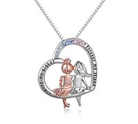 VONALA Regalos de Hermana, Collar de Plata de Ley 925 Mujer, Hermanas Joyería Always My Sister Forever My Friend con Colgante de Corazón de Amor