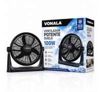 Vonala Ventilador de Suelo y Pared Industrial 100W Ventilador Potente 50cm Silencioso ABS Antivibración Fan Para Exterior e Interior Negro, Ventiladores Potentes Silenciosos
