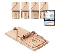 VonBueren 5X Trampa Ratones de Madera Trampa para Ratones Trampas Ratones | Trampas ratones, ratoneras para atrapar ratones, efectivas y reutilizables, sin plástico y fabricadas en Alemania