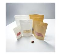 VONCYKI 10/30/50 bolsas de papel kraft reutilizables para ventana, bolsas transparentes para embalaje de regalo, bolsas de papel marrón (marrón, 30_9 x 14 cm)