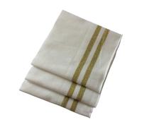 VONCYKI 14 x 95 cm, tela de punto elástico a rayas para costura, cuello, puños, accesorios de ropa, tela de punto acanalado (blanco, oro doble)