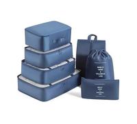VONCYKI Bolsa de Almacenamiento de Viaje de 7 Piezas, Bolsa portátil, Bolsa de Moda, Plegable, Almacenamiento, Bolso de Mano, Juego de Caja de Embalaje, Conveniente for Viajar(Blue,2PCS)