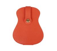VONCYKI Bolsa de almacenamiento portátil de alta capacidad para púas de guitarra, piel gruesa, duradera, plegable, universal, accesorios para ukelele (naranja)