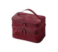 VONCYKI Bolsas de cosméticos de viaje, bolsa de malla transparente, bolsa de maquillaje de doble capa para mujer, kit de aseo portátil, bolsa de aseo 2023, bolsa de maquillaje, Clarete, doble capa,
