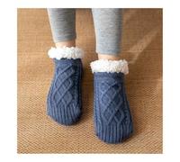 VONCYKI Calcetines térmicos for Hombre, Medias cálidas Cortas de algodón Gruesas for Dormir en casa, Suaves, Antideslizantes, calcetín de Suelo Peludo y Esponjoso for Invierno(Blue,35-39(24cm))