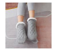 VONCYKI Calcetines térmicos for Hombre, Medias cálidas Cortas de algodón Gruesas for Dormir en casa, Suaves, Antideslizantes, calcetín de Suelo Peludo y Esponjoso for Invierno(Gray,40-42(26cm))