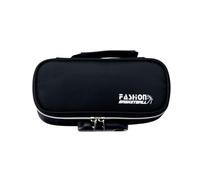 VONCYKI Estuche escolar de gran capacidad con bloqueo de contraseña, estuche de lápices de color sólido, duradero, portalápices portátil, soporte escolar (negro-color sólido)