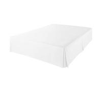 VONCYKI Falda de cama plisada de estilo europeo absolutamente elegante a medida en el centro y en las esquinas con plataforma, colcha de 14 pulgadas de altura (gris claro) (blanco, 160 x 200 x 35 cm)