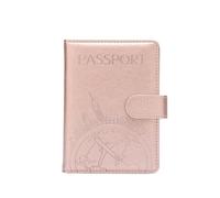 VONCYKI Funda antirrobo para pasaporte de turismo global para hombres y mujeres, soporte para tarjetas de identificación, accesorios de viaje portátiles, Pink, Talla única
