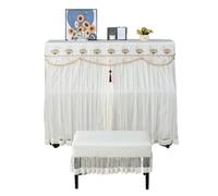 VONCYKI Funda de encaje a prueba de polvo para piano tocando el piano sin tomar la llave, bufanda individual y doble, cubierta antipolvo de encaje (blanco)