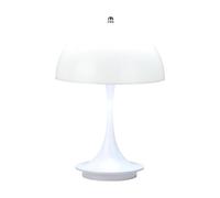 VONCYKI Lámpara de mesa pequeña con forma de seta, lámpara de noche for dormitorio, regulable, con carga portátil Lampara Escritorio(White)