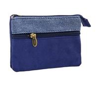 VONCYKI Monedero de algodón para niñas, bolso portátil para tarjetas, bolso de moda Louis, bolso Chanel de diseñador de lujo (azul, 2 piezas)