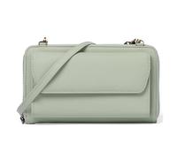 VONCYKI Monedero de cuero genuino para teléfono, bolso cruzado de verano de cuero vacuno para mujer, bolso pequeño para teléfono de un hombro (verde, 2 piezas), Green, Talla única