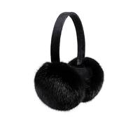 VONCYKI Orejeras Unisex de Piel de visón auténtica con Banda de Terciopelo, Calentador de Orejas Plegable for Hombre y Mujer(Black)