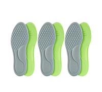 VONCYKI Plantillas ortopédicas unisex de espuma viscoelástica suave, plantilla desodorizante para zapatos, deportes, absorbe el sudor, accesorios antibacterianos suaves (gris, 3 pares, 39-40)