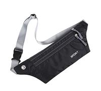 VONCYKI Riñonera casual de nailon para hombre, bolsa de pecho para mujer, bolsa de teléfono, bolsillo para correr, bolsa de deporte, bolsa de viaje multifunción, Black, 2 unidades