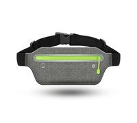VONCYKI Riñonera ultrafina para teléfono móvil, elástica, para deportes, correr, impermeable, ajustada, monedero, tarjetero, cinturón, gris, 1 pieza