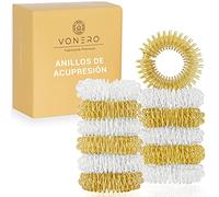 Vonero® Anillo de masaje Premium | Akupressur Ring de dedos y muñeca | Maseador de dedos | antiestrés | juego de 12 anillos