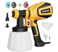 VONFORN Pulverizador de Pintura, 700 W HVLP Pistola con Juntas de Limpieza y soplado, 4 boquillas y 3 Patrones, fácil de Limpiar, para Muebles, armarios, Vallas, Paredes, Puertas, sillas de jardín,