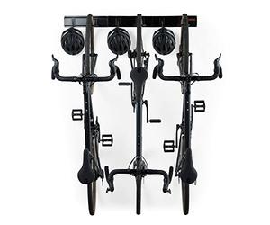 VonHaus Soporte de Bicicletas Pared Vertical - Colgador Pared 3 Bicis y 3 Cascos - Cuelga Bicis de Pared para Organizar Garaje - Soporte de Pared Bicicletas de Montaña o Carretera