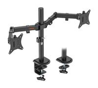 VonHaus Soporte de Monitor Doble - Brazo de Monitor Doble con Pinza Fácil de Montar, Altura Ajustable - Soporte 2 Pantalla 13-32" - Giro, Inclinación y Rotación Total - VESA 75x75, 100x100 mm