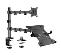 VonHaus Soporte para Monitor y Portátil de Escritorio - Brazo para Monitor de 13-32" de Altura Ajustable y Abrazaderas de Fácil Montaje - Giro, Inclinación y Rotación Totales - VESA 75x75, 100x100 mm