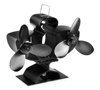 VonHaus Ventilador de Chimenea - Doble Ventilador de Estufa de Leña, Gas, Pellets de 6 Aspas, Silencioso - Sin Electricidad, Autopropulsado, Ecológico