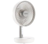 VonHaus Ventilador de Mesa 26cm - Ventilador Portátil Recargable, Silencioso, Ligero, 3 Velocidades, Inclinación a 45°, Luz LED & USB, para Casa, Oficina, Dormitorio, Viajes