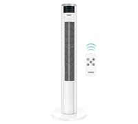 VonHaus Ventilador de Torre 35” Blanca Ventilador Eléctrico Oscilante, Silencioso y Potente con Pantalla LED, Temporizador, Mando a Distancia, para Dormitorio y Salón, 3 Velocidades