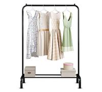 Vonia Burro Ropa - Perchero Colgador de Ropa 150 x 40 x 110 cm - Perchero con Zapatero - Negro